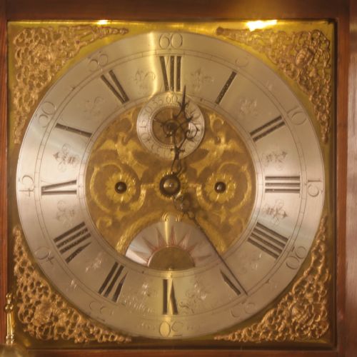 8 DAY OAK CASED BRASS DIAL LONGCASE CLOCK WILLIAM ATKINSON OF SHEFFIELD - ADDITIONAL PHOTO 3