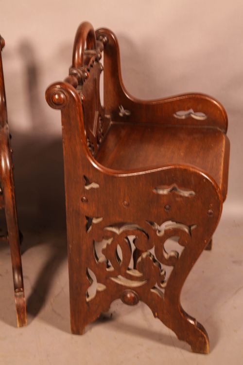 A RARE PAIR OF GOTHIC WINDOW SEATS - ADDITIONAL PHOTO 4