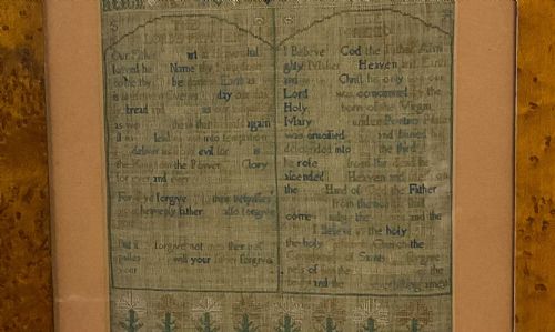GEORGE II LORDS PRAYER SAMPLER SARAH READING 1729 - ADDITIONAL PHOTO 4