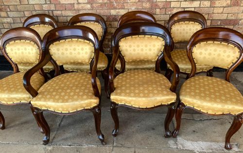A SET OF 8 VICTORIAN MAHOGANY DINING CHAIRS 2 CARVERS 6 SINGLES - ADDITIONAL PHOTO 14