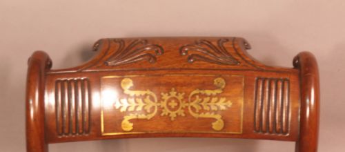 A TOP QUALITY SET OF 8 REGENCY BRASS INLAID DINING CHAIRS - ADDITIONAL PHOTO 13