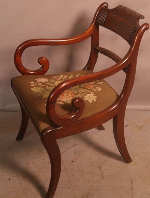 A TOP QUALITY SET OF 8 REGENCY BRASS INLAID DINING CHAIRS - ADDITIONAL PHOTO 18