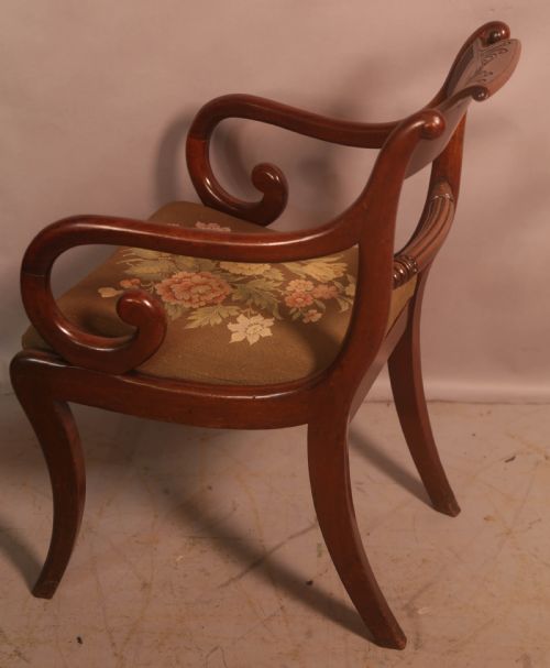 A TOP QUALITY SET OF 8 REGENCY BRASS INLAID DINING CHAIRS - ADDITIONAL PHOTO 19