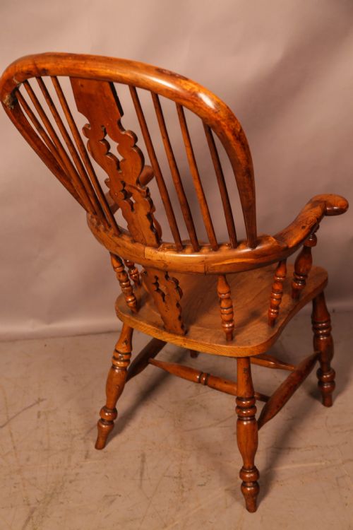 A YEW WOOD BROAD ARM WINDSOR CHAIR ALLSOP WORKSOP - ADDITIONAL PHOTO 2