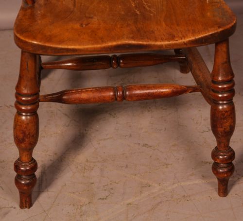 A YEW WOOD BROAD ARM WINDSOR CHAIR ALLSOP WORKSOP - ADDITIONAL PHOTO 4