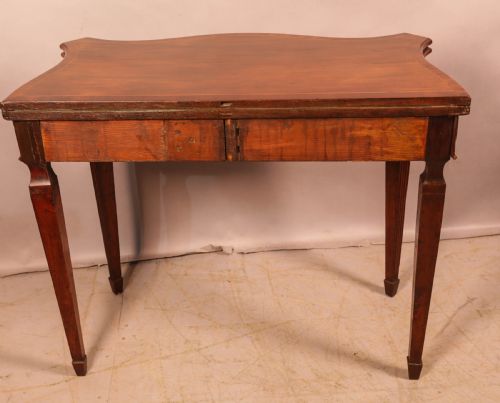 A SUPER 18TH CENTURY GAMES TABLE SERPENTINE OUTLINE C 1760 - ADDITIONAL PHOTO 8
