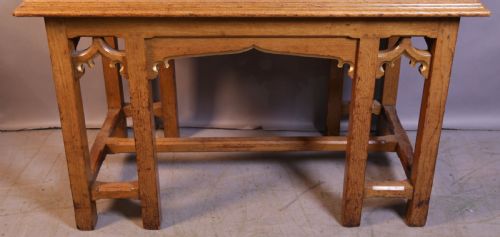 A GOOD 19TH CENTURY GOTHIC SERVING TABLE OAK - ADDITIONAL PHOTO 2