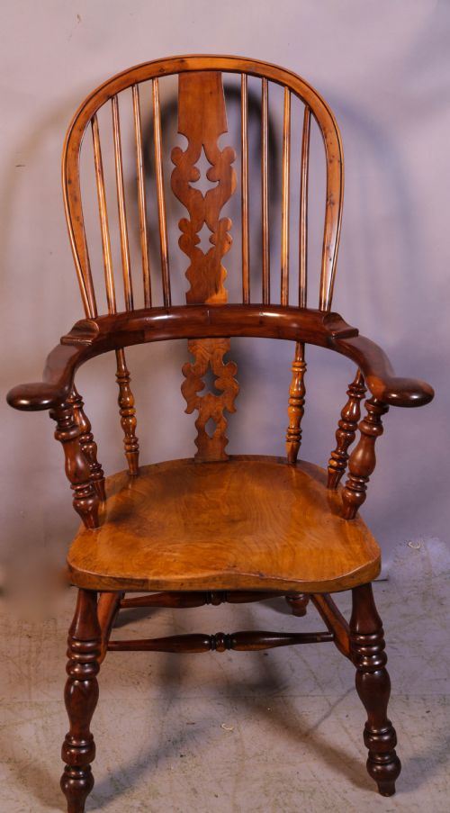 YEW WOOD BROAD ARM WINDSOR CHAIR - ADDITIONAL PHOTO 2
