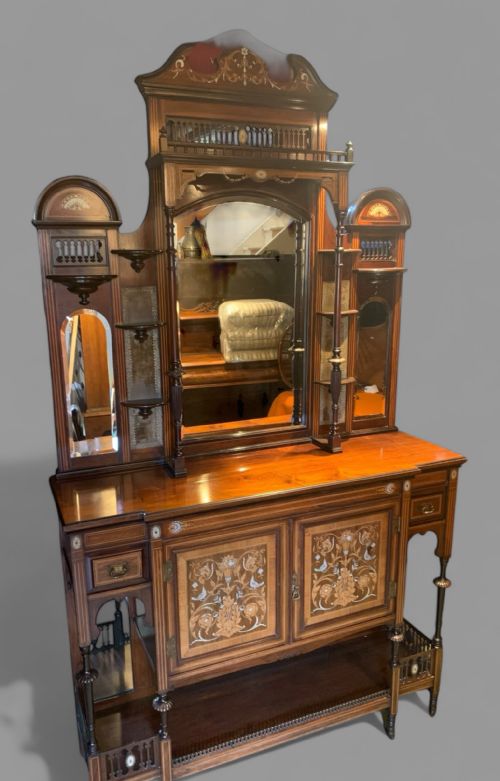 A VICTORIAN DISPLAY SIDEBOARD INLAID - ADDITIONAL PHOTO 1