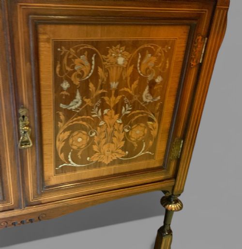 A VICTORIAN DISPLAY SIDEBOARD INLAID - ADDITIONAL PHOTO 2