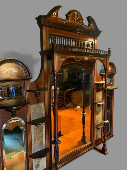 A VICTORIAN DISPLAY SIDEBOARD INLAID - ADDITIONAL PHOTO 3