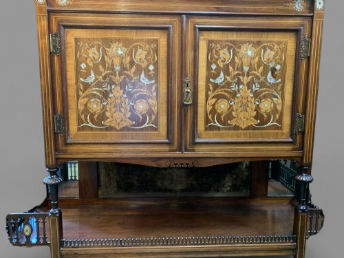 A VICTORIAN DISPLAY SIDEBOARD INLAID - ADDITIONAL PHOTO 4
