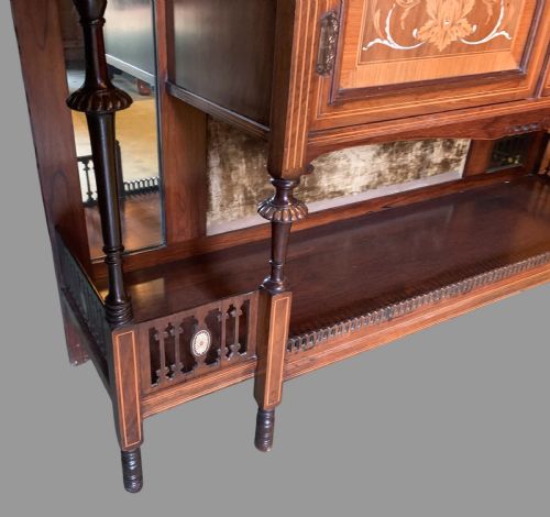 A VICTORIAN DISPLAY SIDEBOARD INLAID - ADDITIONAL PHOTO 5