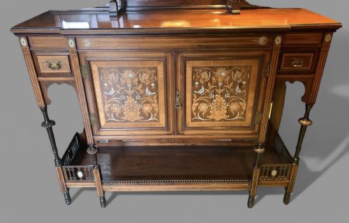 A VICTORIAN DISPLAY SIDEBOARD INLAID - ADDITIONAL PHOTO 6