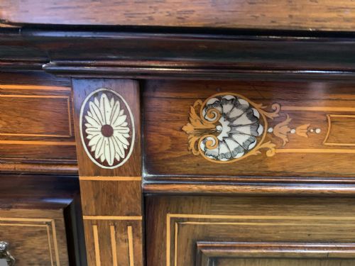 A VICTORIAN DISPLAY SIDEBOARD INLAID - ADDITIONAL PHOTO 7