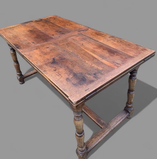a french farmhouse kitchen dining table in oak very large - CATEGORY: ANTIQUE TABLES - DATED 19TH CENTURY