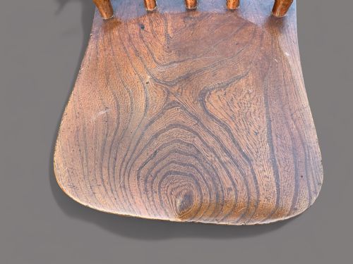 A SET OF 4 KITCHEN CHAIRS IN ASH AND ELM C1900 - ADDITIONAL PHOTO 1