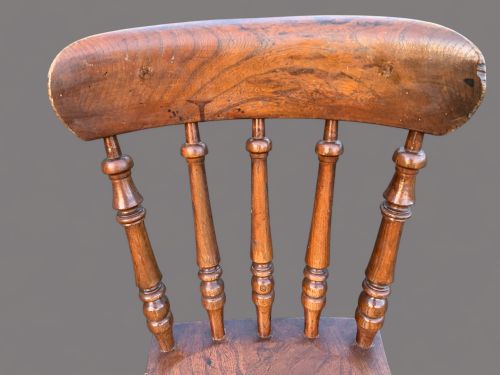 A SET OF 4 KITCHEN CHAIRS IN ASH AND ELM C1900 - ADDITIONAL PHOTO 4