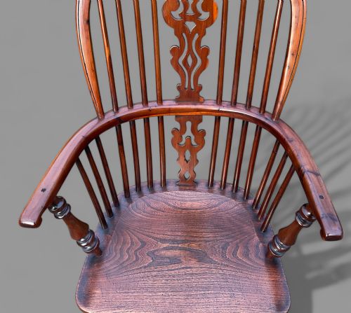 A SUPER YEW WOOD HIGH WINDSOR CHAIR BY GABBITASS OF WORKSOP - ADDITIONAL PHOTO 1