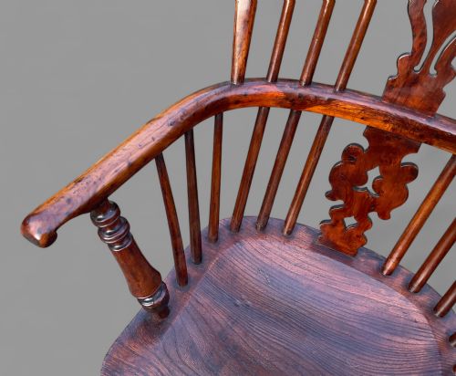 A VERY VERY RARE YEW WIOD WINDSOR CHAIR NICHOLSON - ADDITIONAL PHOTO 4