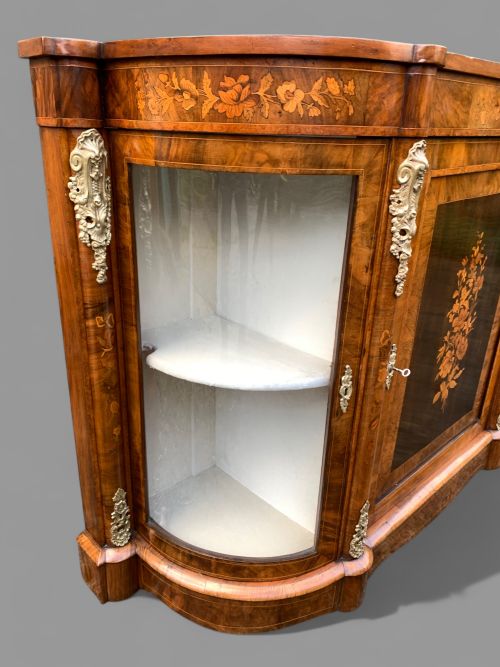 A GOOD VICTORIAN BURR WALNUT CREDENZA - ADDITIONAL PHOTO 1
