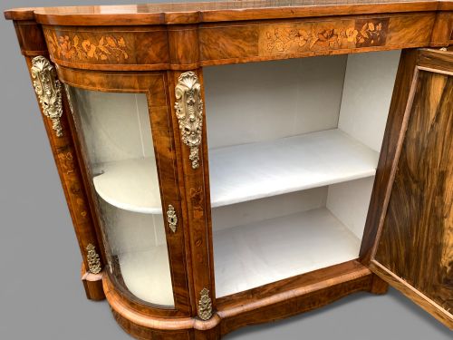 A GOOD VICTORIAN BURR WALNUT CREDENZA - ADDITIONAL PHOTO 3