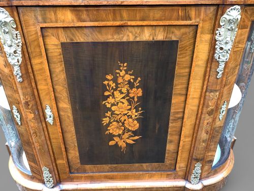 A GOOD VICTORIAN BURR WALNUT CREDENZA - ADDITIONAL PHOTO 5