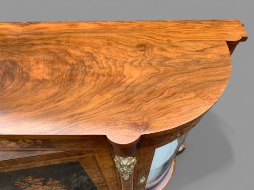 A GOOD VICTORIAN BURR WALNUT CREDENZA - ADDITIONAL PHOTO 7