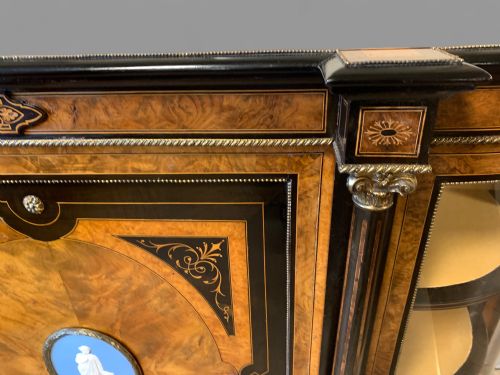 A FINE VICTORIAN BURR WALNUT CREDENZA - ADDITIONAL PHOTO 1