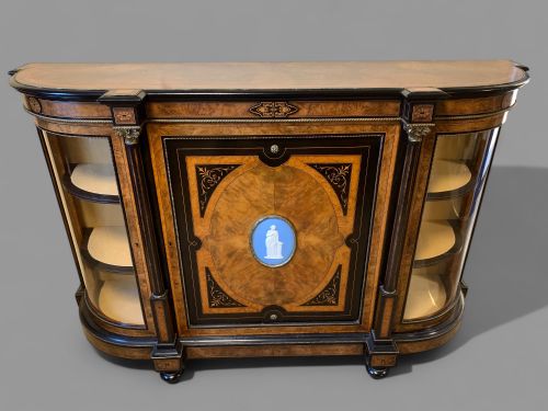 A FINE VICTORIAN BURR WALNUT CREDENZA - ADDITIONAL PHOTO 7