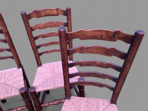 A SET OF 6 GEORGIAN LADDER BACK DINING CHAIRS - ADDITIONAL PHOTO 1