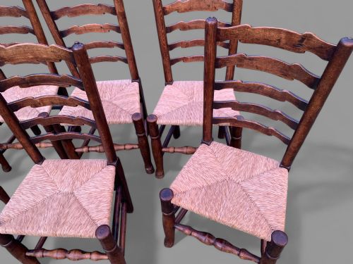 A SET OF 6 GEORGIAN LADDER BACK DINING CHAIRS - ADDITIONAL PHOTO 2
