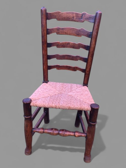 A SET OF 6 GEORGIAN LADDER BACK DINING CHAIRS - ADDITIONAL PHOTO 3