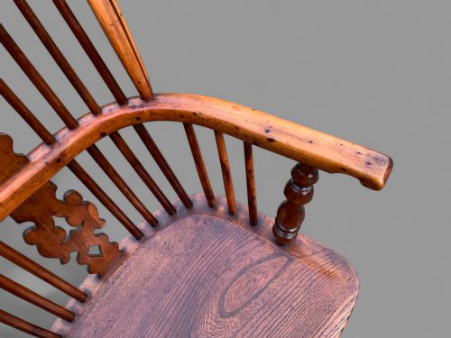 A SUPER BEST MODEL WINDSOR CHAIR IN YEW WOOD WITH AN ELM SEAT - ADDITIONAL PHOTO 1