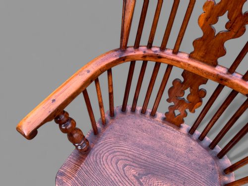 A SUPER BEST MODEL WINDSOR CHAIR IN YEW WOOD WITH AN ELM SEAT - ADDITIONAL PHOTO 5