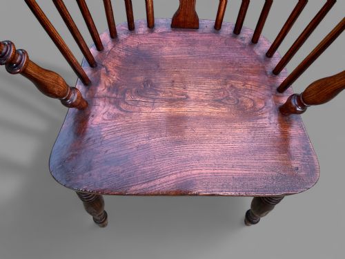 A YEW WOOD LOW BACK WINDSOR CHAIR C 1840 - ADDITIONAL PHOTO 2