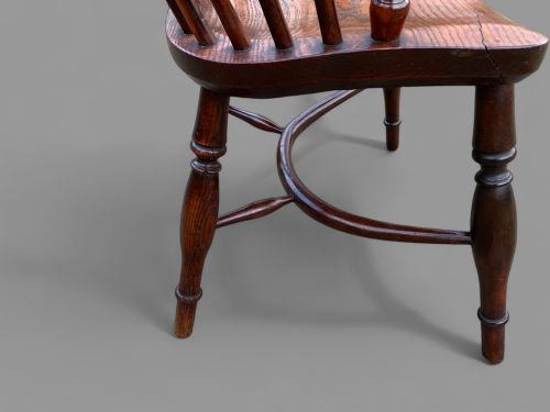 A YEW WOOD LOW BACK WINDSOR CHAIR C 1840 - ADDITIONAL PHOTO 7
