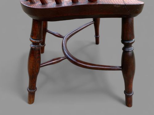 A YEW WOOD LOW BACK WINDSOR CHAIR C 1840 - ADDITIONAL PHOTO 9