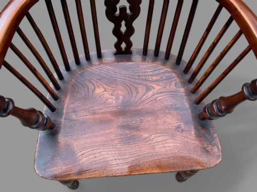 A SUPER HIGH BACK YEW WOOD WINDSOR CHAIR BY GABBITASS OF WORKSOP - ADDITIONAL PHOTO 6