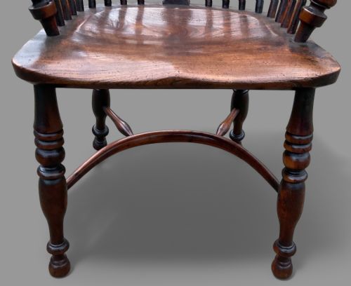 A SUPER HIGH BACK YEW WOOD WINDSOR CHAIR BY GABBITASS OF WORKSOP - ADDITIONAL PHOTO 8