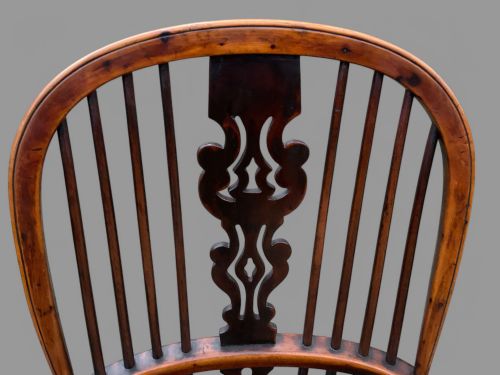 A SUPER HIGH BACK YEW WOOD WINDSOR CHAIR BY GABBITASS OF WORKSOP - ADDITIONAL PHOTO 10