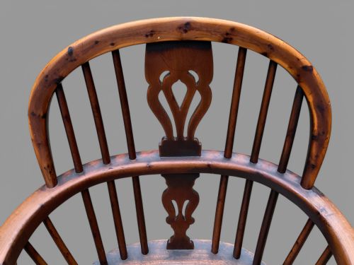A SET OF 4 YEW WOOD LOW BACK WINDSOR CHAIRS ROCKLEY MAKER - ADDITIONAL PHOTO 7