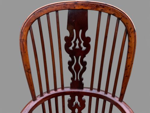 A SUPER HIGH BACK YEW WOOD WINDSOR CHAIR BY GABBITASS OF WORKSOP - ADDITIONAL PHOTO 4