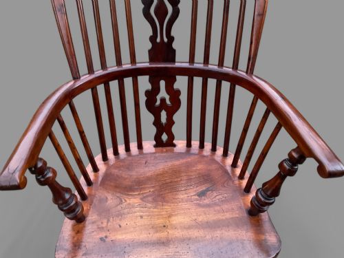 A SUPER HIGH BACK YEW WOOD WINDSOR CHAIR BY GABBITASS OF WORKSOP - ADDITIONAL PHOTO 5