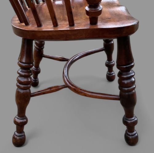 A SUPER HIGH BACK YEW WOOD WINDSOR CHAIR BY GABBITASS OF WORKSOP - ADDITIONAL PHOTO 7