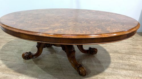 a victorian burr walnut coffee table - CATEGORY: ANTIQUE TABLES - DATED VICTORIAN