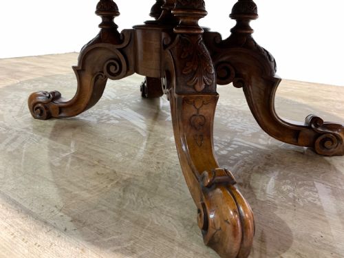 A VICTORIAN BURR WALNUT COFFEE TABLE - ADDITIONAL PHOTO 6