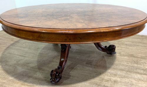 a super victorian burr walnut coffee table - CATEGORY: ANTIQUE TABLES - DATED VICTORIAN