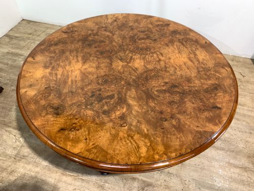 A SUPER VICTORIAN BURR WALNUT COFFEE TABLE - ADDITIONAL PHOTO 2
