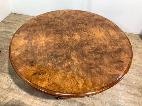 A SUPER VICTORIAN BURR WALNUT COFFEE TABLE - ADDITIONAL PHOTO 3